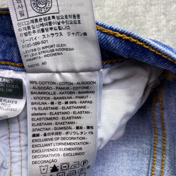 Levi's 501 Cutoff Denim Jean Shorts Blue Button Fly Raw Hem Women Sz 31 Fits 30" - Picture 10 of 11